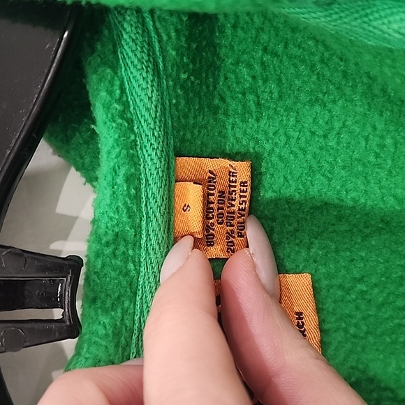 RARE Authentic Tory Burch Vibrant Green Hoodie with Gold Logos, Sz S - Picture 6 of 8